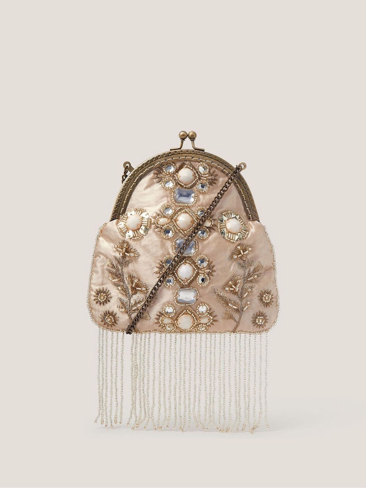 Monsoon Adela Gemstone Embellished Tassel Purse - Image 1 of 3