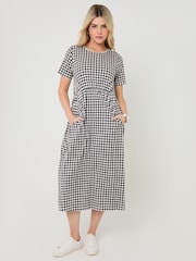 Threadbare Red 2 Pack Jersey Midi Smock Dress with Pockets - Image 1 of 2