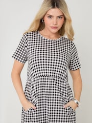 Threadbare Black 2 Pack Jersey Midi Smock Dress with Pockets - Image 3 of 5