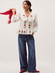 Monsoon Talia Tulip -kirjailtu kampasimpukkakauluspaita - Kuva 1 / 5