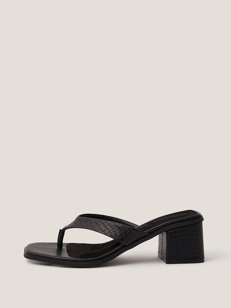Monsoon Black Tilly Toe Thong Mules - Image 1 of 3 Monsoon Black Tilly Toe Thong Mules - Image 1 of 3