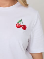 Threadbare Red Cherry Print Gingham Pyjamas Set - Image 4 of 6