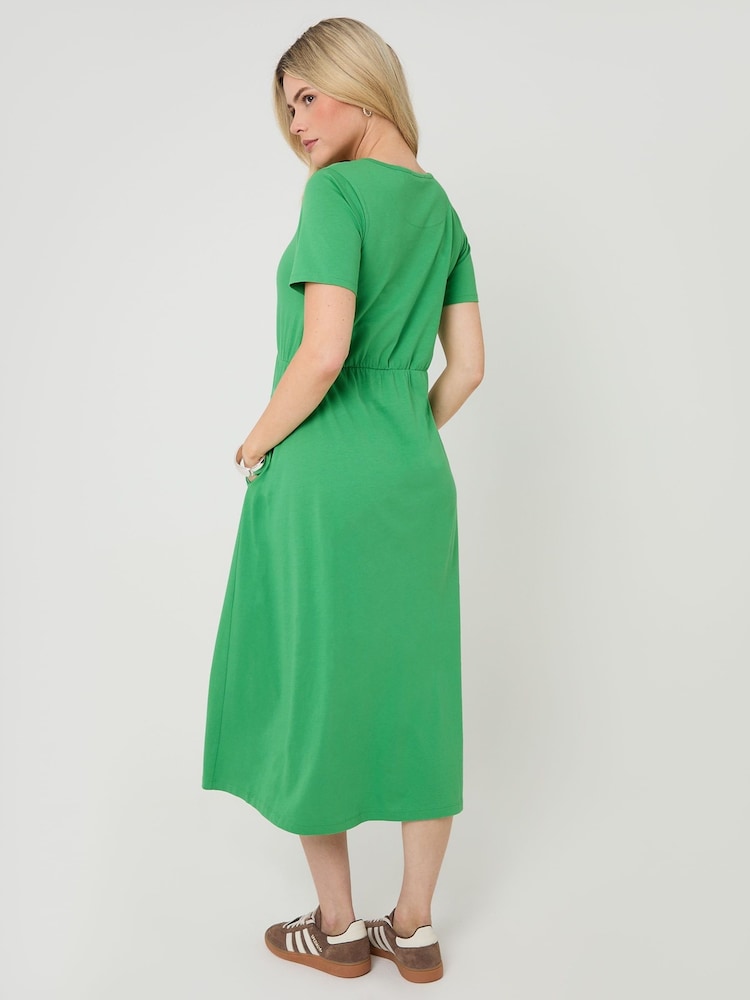 Buy Threadbare Green Cotton Smock Style Midi Dress from Next Italy