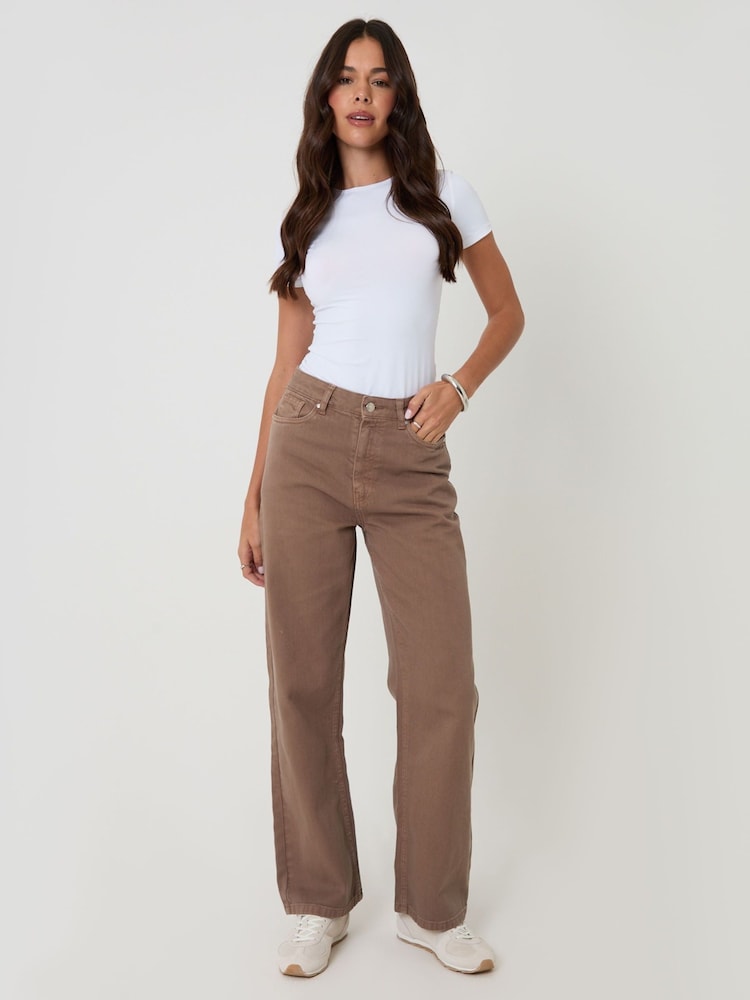 kayumanggi - Threadbare Straight Leg Jeans - Larawan 1 ng 5