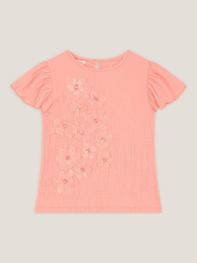 Monsoon Pink Embellished Floral Appliqué Top - Image 1 of 3