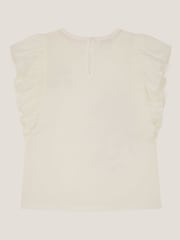Monsoon Cream Embroidered Unicorn Ruffle T-Shirt - Image 2 of 3