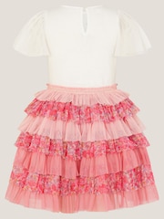 Monsoon Pink Sequin Unicorn Ruffle Tiered Dress - Image 3 of 4