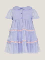 Monsoon Blue Baby Floral Embroidered Tulle Dress - Image 2 of 3
