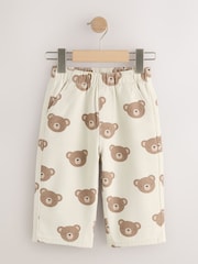 Brown Pull On Wide Leg Trousers 2 Pack (3mths-7yrs) - Image 2 of 6