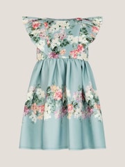 Monsoon Blue Baby Cassie Floral Print Ruffle Dress - Image 1 of 3