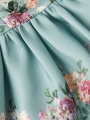 Monsoon Blue Baby Cassie Floral Print Ruffle Dress - Image 3 of 3