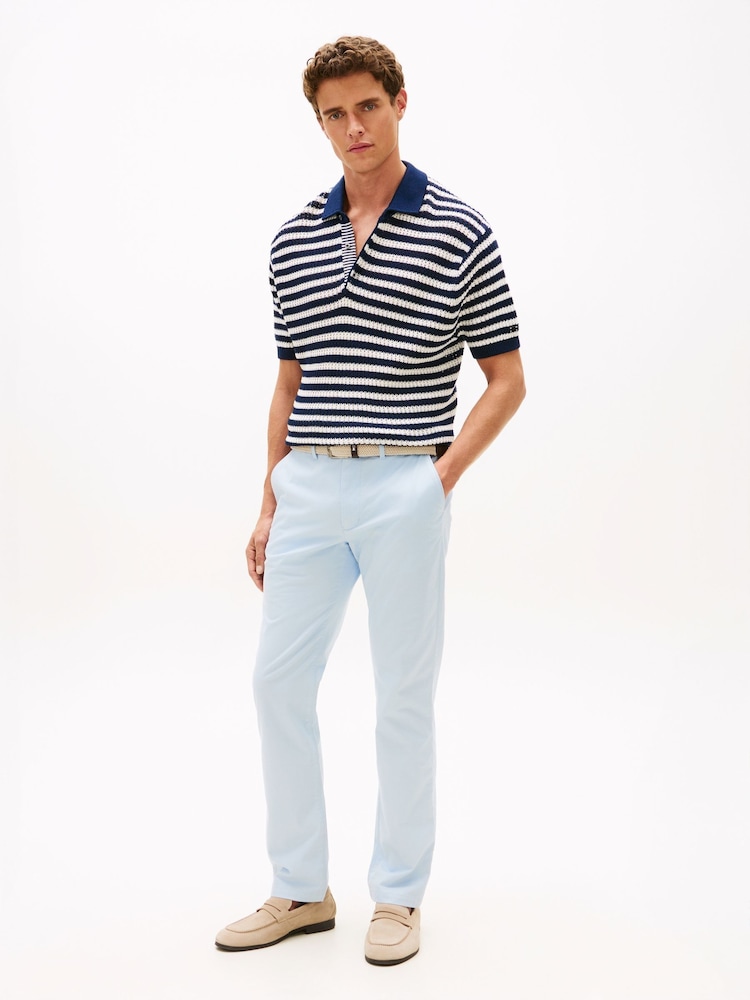 Tommy Hilfiger Blue Denton Straight Leg Twill Chinos - Image 2 of 5