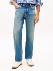 Tommy Hilfiger Blue Dover Whiskered Selvedge Regular Straight Leg Jeans - Image 1 of 5