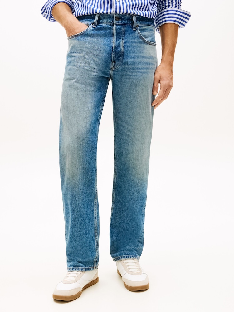 Tommy Hilfiger Blue Dover Whiskered Selvedge Regular Straight Leg Jeans - Image 1 of 5