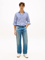 Tommy Hilfiger Blue Dover Whiskered Selvedge Regular Straight Leg Jeans - Image 2 of 5