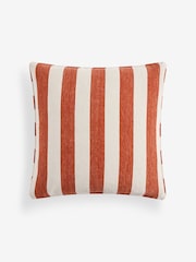 Orange 59 x 59cm Chenille Stripe Cushion - Image 1 of 2