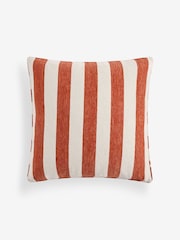 Orange 59 x 59cm Chenille Stripe Cushion - Image 2 of 2