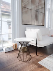 Centrepiece White Cage Circular Side Table - Image 1 of 4
