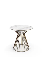Centrepiece White Cage Circular Side Table - Image 3 of 4