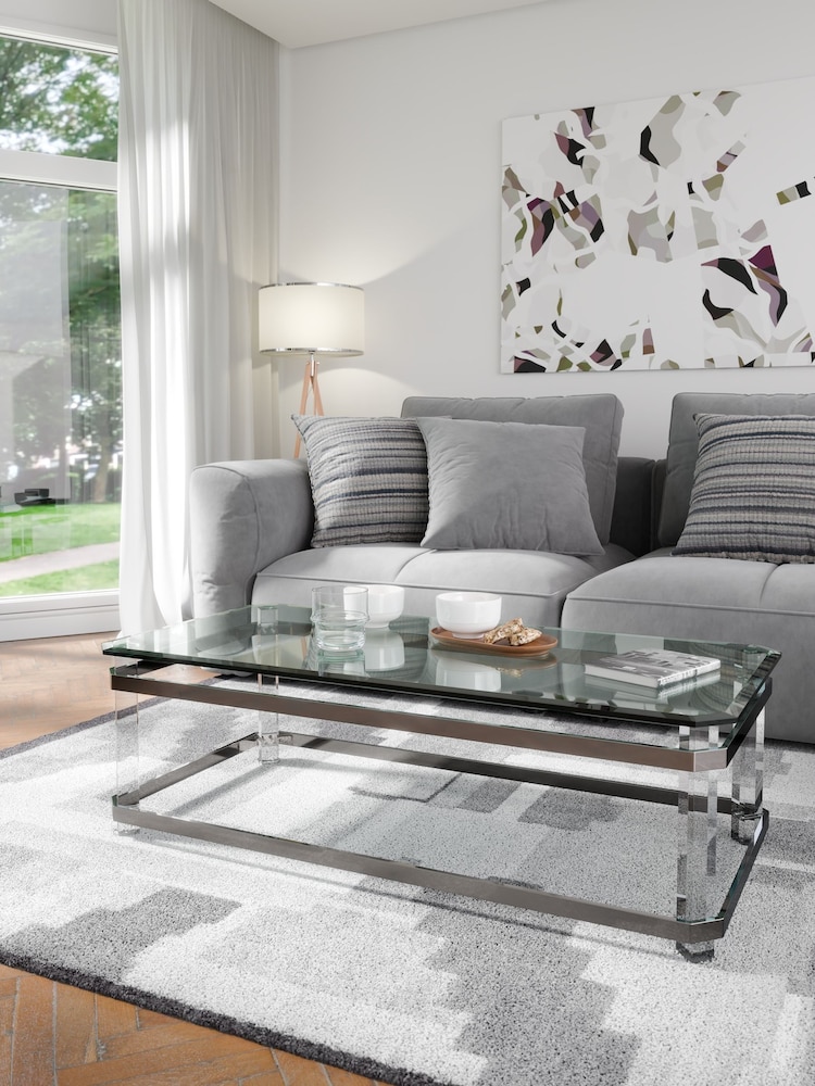 Centrepiece Silver Beaumont Rectangular Coffee Table - Image 1 of 4