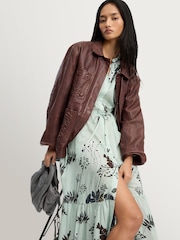 MUNTHE Bernadette Floral Print Midi Light Green Dress - Imagen 5 de 6