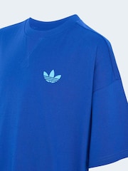 adidas Originals Blue Dinosaur Back Graphic T-Shirt - Image 3 of 5