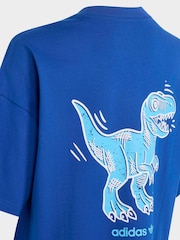 adidas Originals Blue Dinosaur Back Graphic T-Shirt - Image 5 of 5