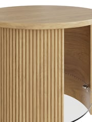 Jual Oak Fluted Round Side Table - Image 4 of 4