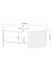 Jual Oak Fluted Oval Coffee Table - Image 4 of 4