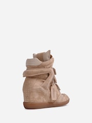 Bronx Natural Jaeyy Suede Velcro Wedge Boots - Image 4 of 6