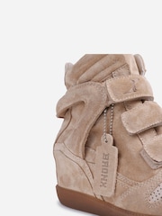 Bronx Natural Jaeyy Suede Velcro Wedge Boots - Image 6 of 6