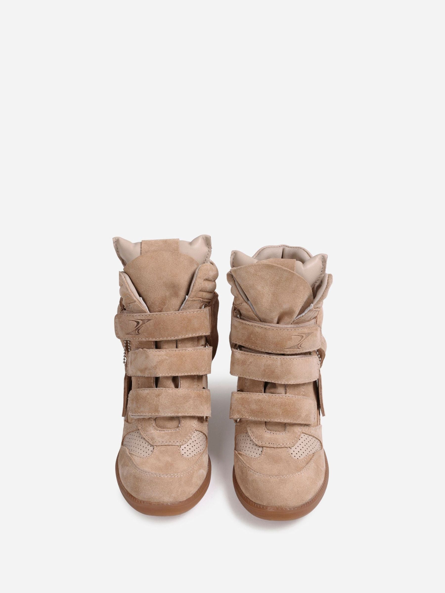 Buy Bronx Natural Jaeyy Suede Velcro Wedge Boots from Next Netherlands