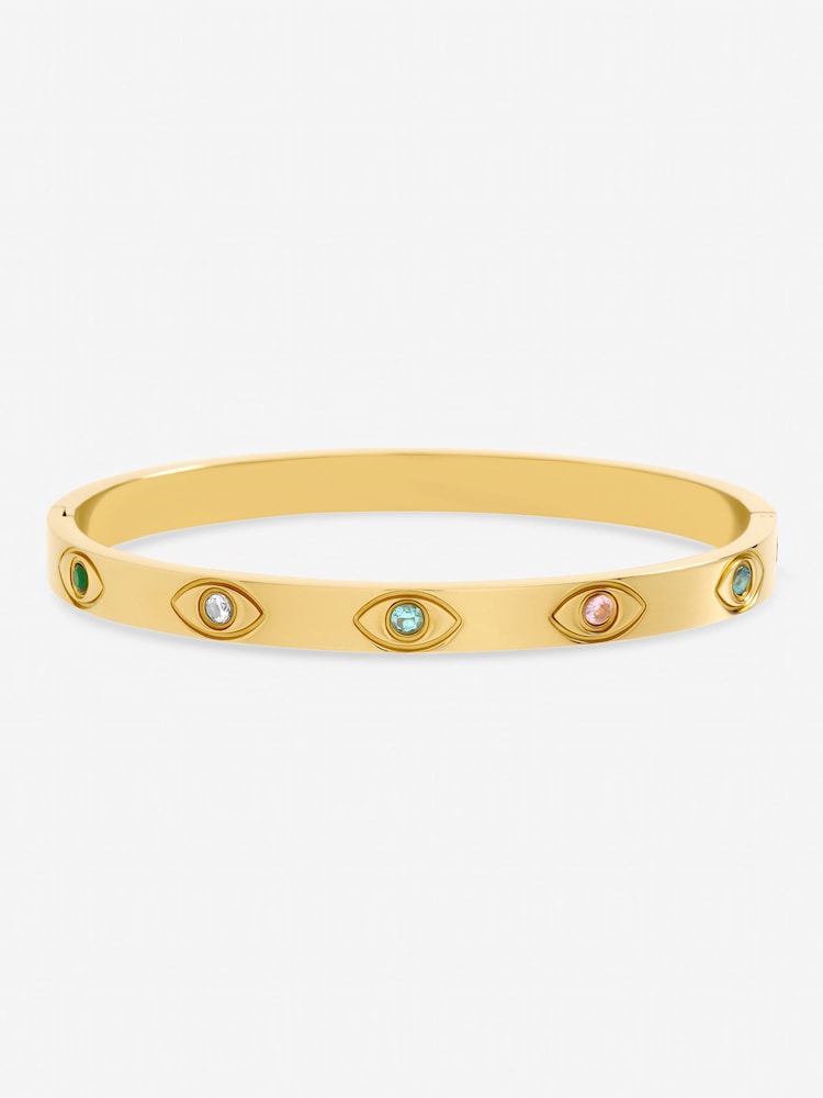 Jon Richard Gold Tone Waterproof Multi Colour Evil Eye Bangle - Image 3 of 3