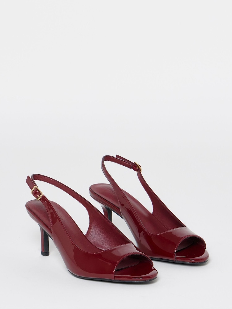 Simply Be Red Wide Fit Peep Toe Heeled Sandals - Image 2 of 4