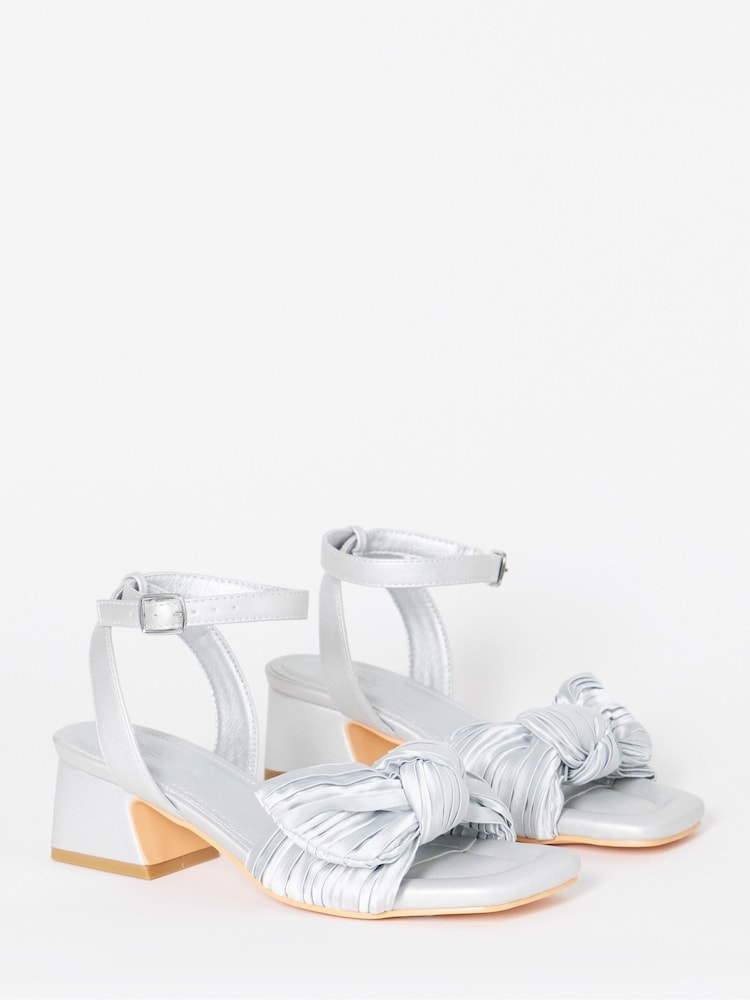 Silver Heel - Simply Be Side Bow Low Block Heels - Εικόνα 2 του 4