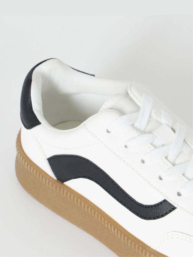 Simply Be White Extra Wide Fit Chunky Retro Trainers - Image 4 of 4
