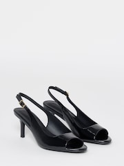 Simply Be Black Wide Fit Peep Toe Heeled Sandals - Image 2 of 4