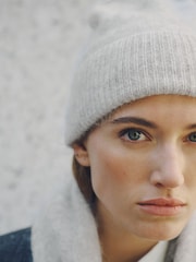 Grey N.Premium Cashmere Beanie Hat - Image 4 of 7