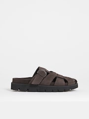 Simply Be Brown Woven Closed Toe Mules - Image 2 of 4