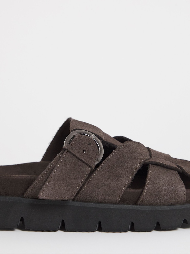 Simply Be Brown Woven Closed Toe Mules - Image 4 of 4