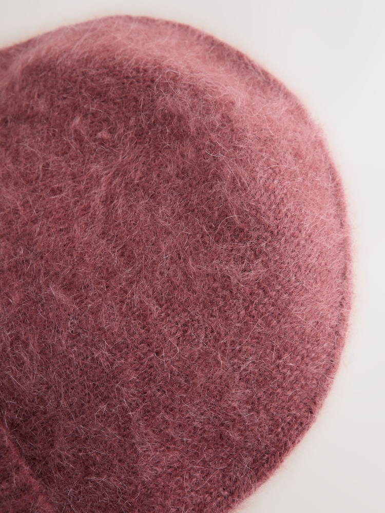 Burgundy Red N.Premium Cashmere Beanie Hat - Image 3 of 3