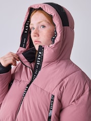 Baker by Ted Baker Pink Shower Resistant Longline Padded Coat - Image 3 of 7