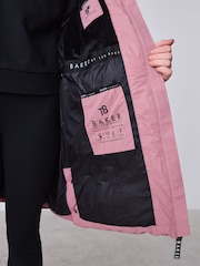 Baker by Ted Baker Pink Shower Resistant Longline Padded Coat - Image 7 of 7