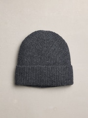 Charcoal Grey N.Premium Cashmere Beanie Hat - Image 1 of 3
