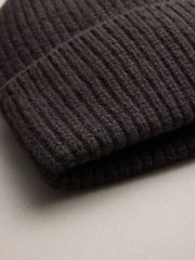 Chocolate Brown N.Premium Cashmere Beanie Hat - Image 2 of 3