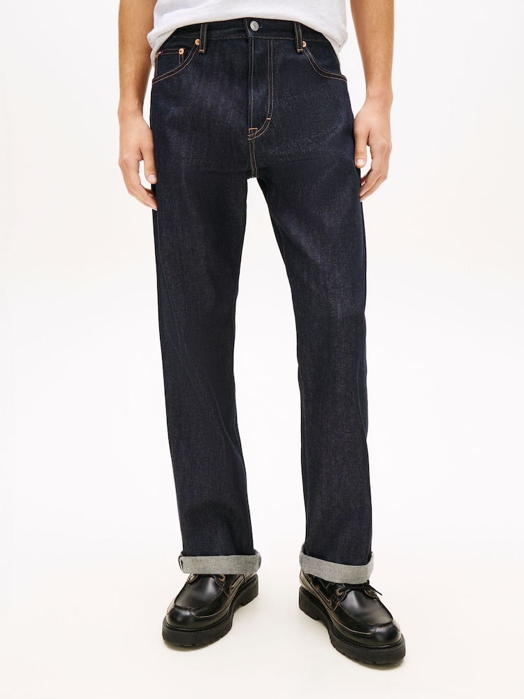 Tommy Jeans Blue Selvedge Regular Straight Leg Jeans - Image 1 of 5