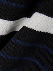 Lacoste Black Classic Fit Striped Piqué Polo Shirt - Image 3 of 3