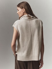 Oatmeal N.Premium Cashmere Scarf Tank Cover-Up - Image 3 of 8