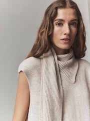 Oatmeal N.Premium Cashmere Scarf Tank Cover-Up - Image 4 of 8
