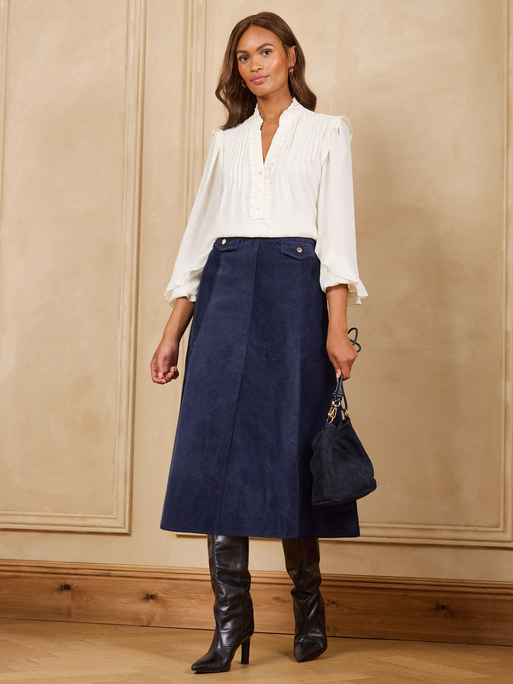 Comprar Azul marinho - Saia midi Full Circle Love & Roses